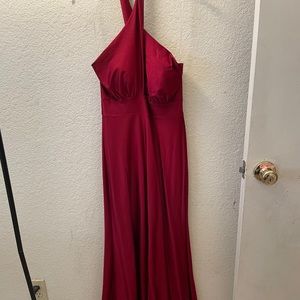 Prom burgundy silk dress